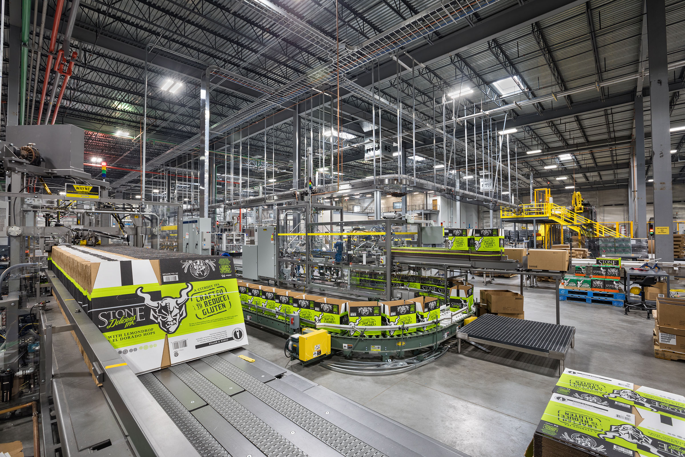 Interior of brewing manufacturing facility
