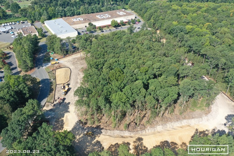 Aerial image of treed lot